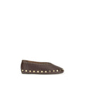 Ganni Brown Cotton Ballet Flats