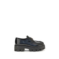 Prada Black Calf Leather Bos Taurus Slip-On Loafers