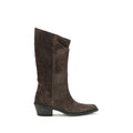 Khaite Brown Leather Ankle Boots