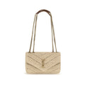 Saint Laurent Beige Raffia Shoulder Bag