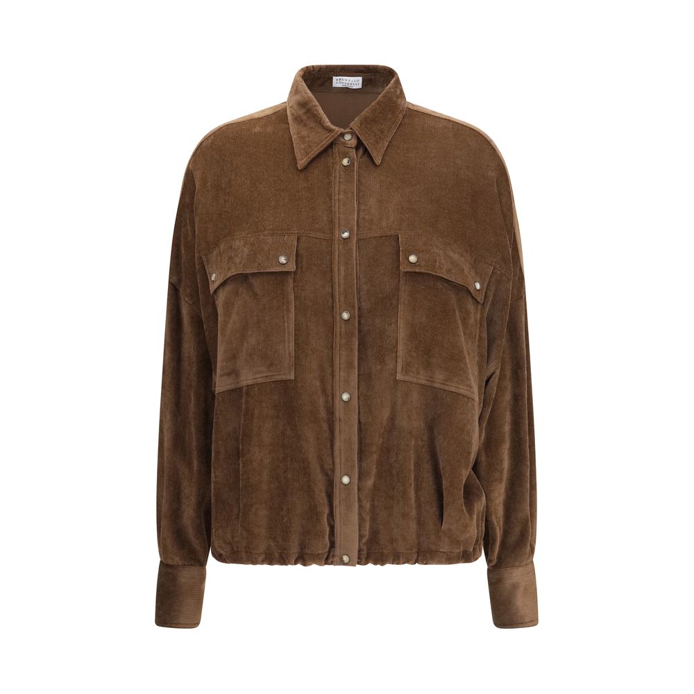 Brunello Cucinelli Brown Viscose Pattern Shirt