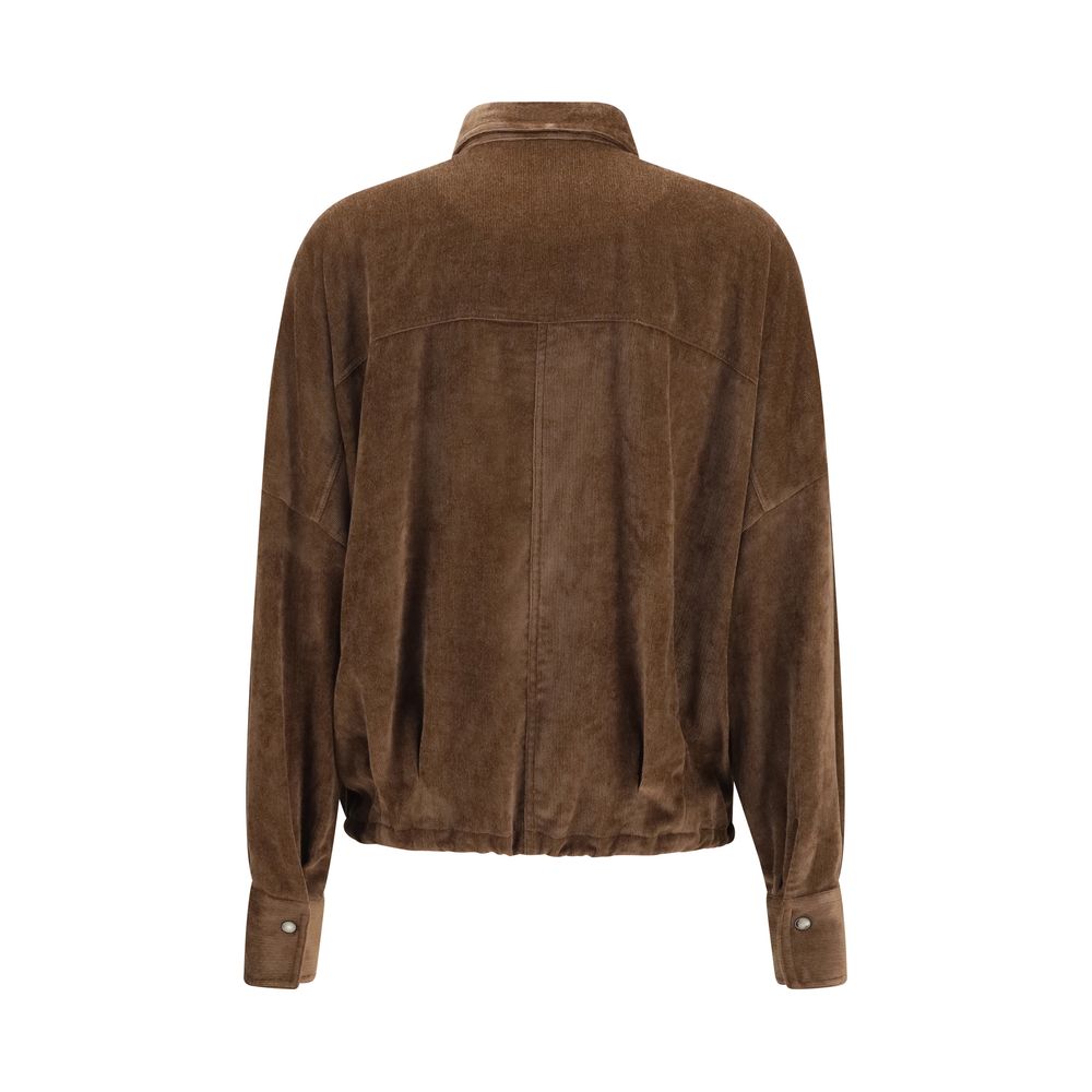 Brunello Cucinelli Brown Viscose Pattern Shirt