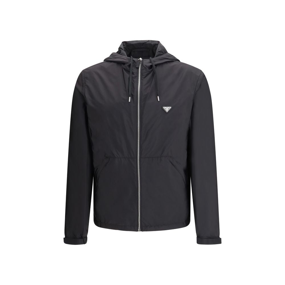 Prada Black Recycled Polyamide Shell Jacket