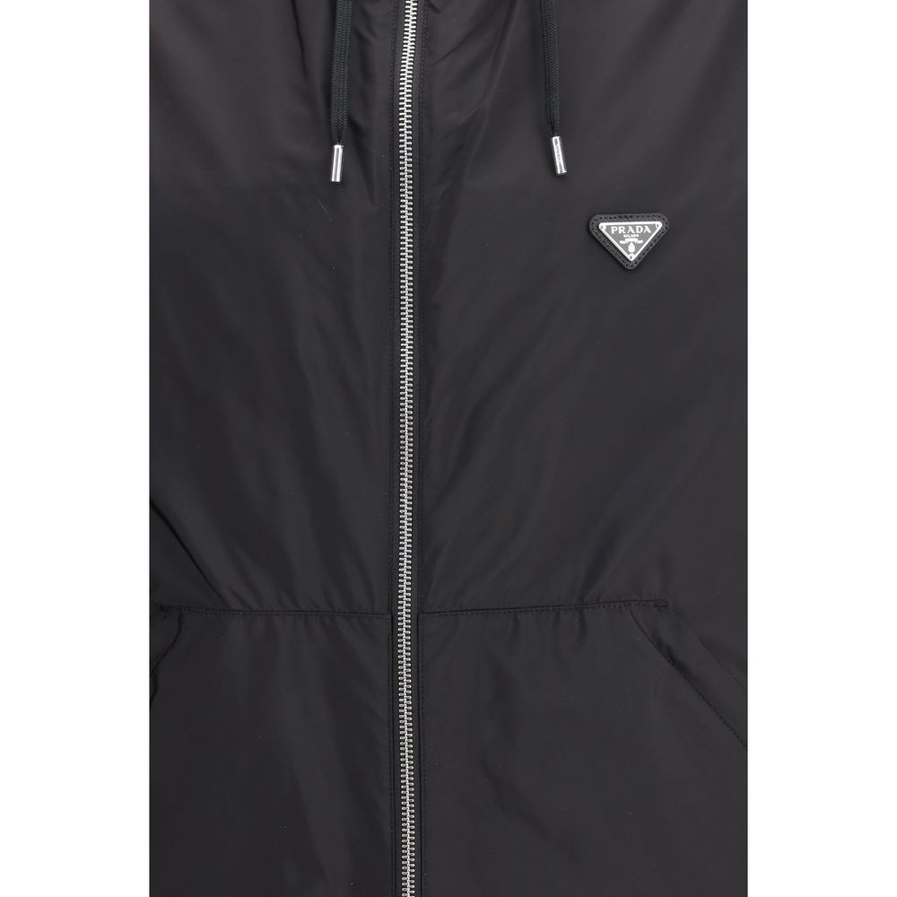 Prada Black Recycled Polyamide Shell Jacket