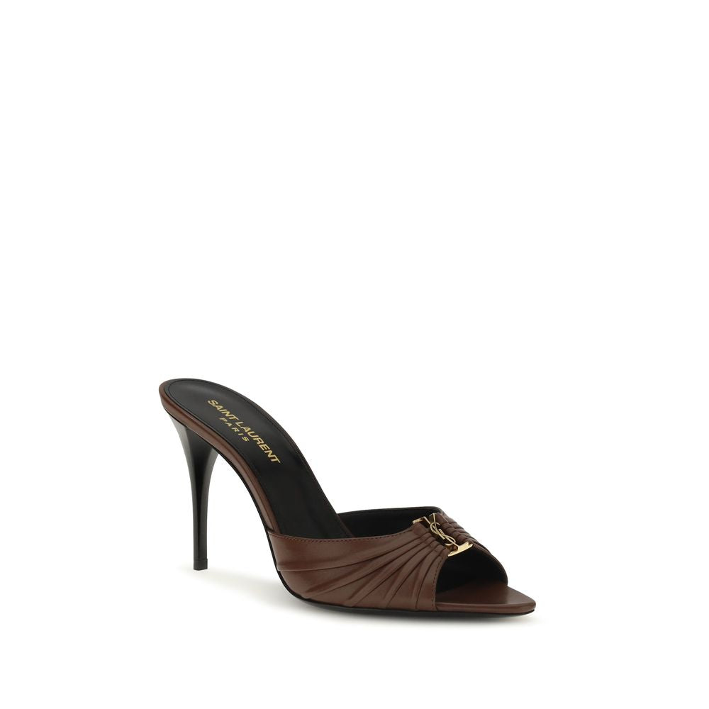 Saint Laurent Brown Calf Leather Bos Taurus High Heel Pumps
