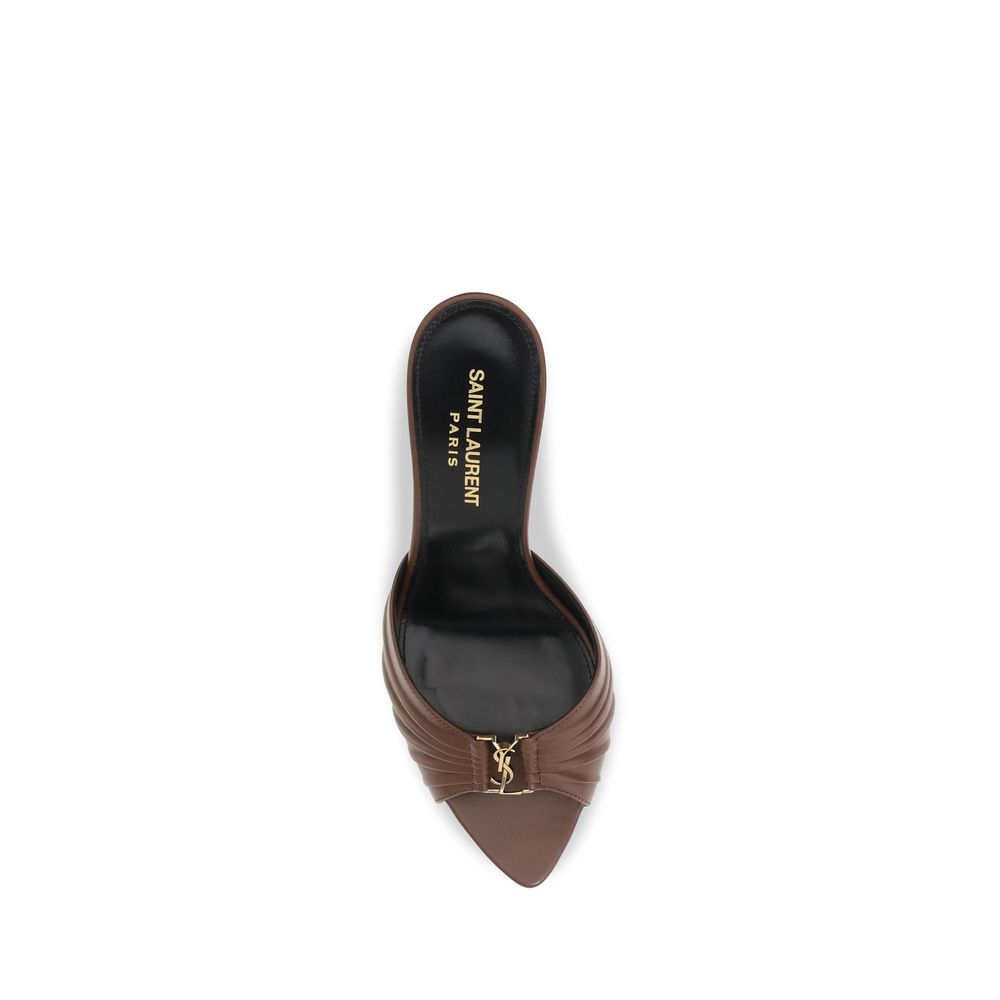 Saint Laurent Brown Calf Leather Bos Taurus High Heel Pumps