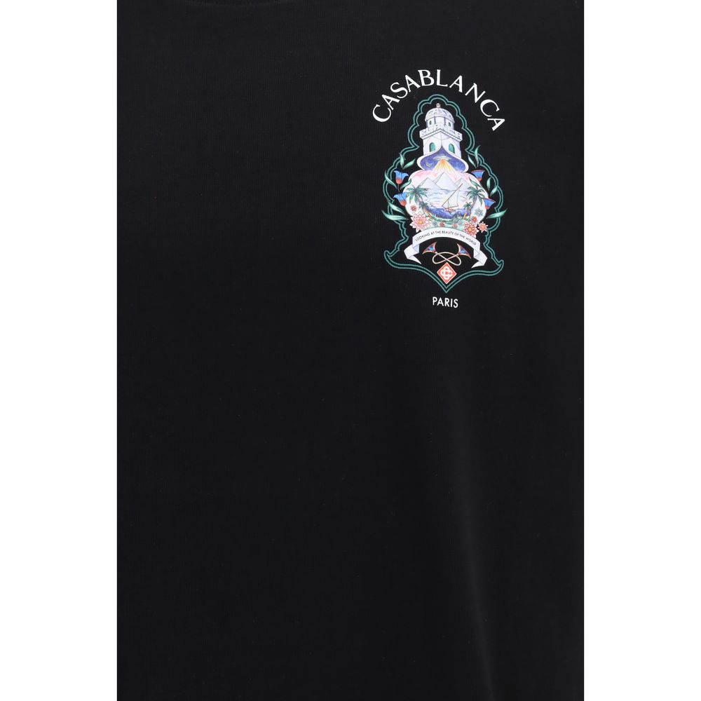 Casablanca Black Cotton T-Shirt