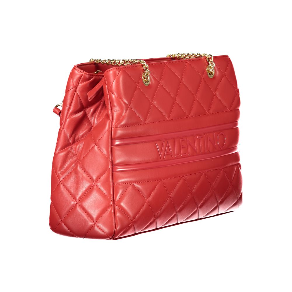 Mario Valentino Rosso Polyurethane Women's Bag with Chain and Zip Closure