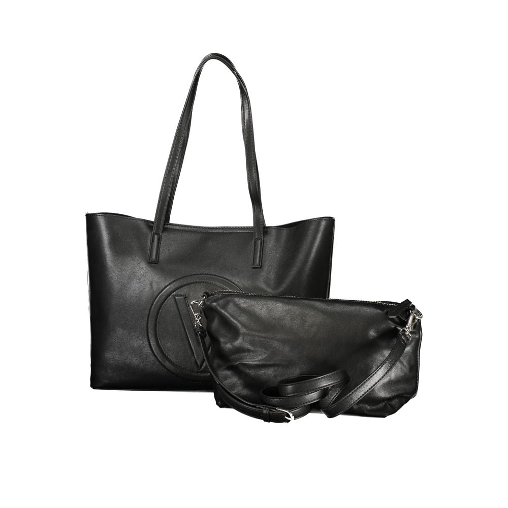 Mario Valentino Nero Poliuretano Women's Bag with Adjustable Strap