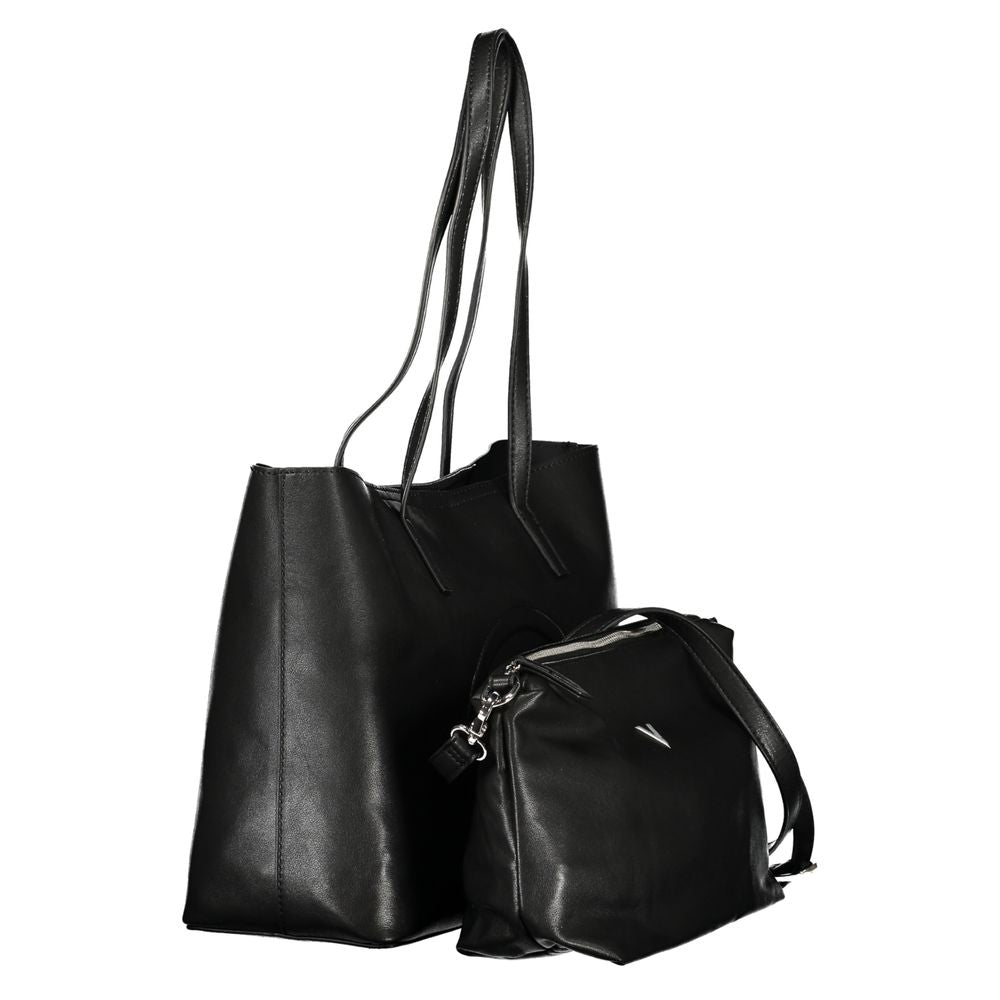 Mario Valentino Nero Poliuretano Women's Bag with Adjustable Strap