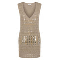 Malo Beige Cotton Women Dress