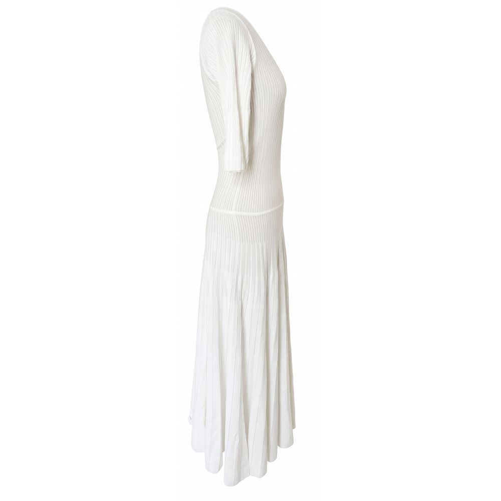 Malo White Cotton Women Dress