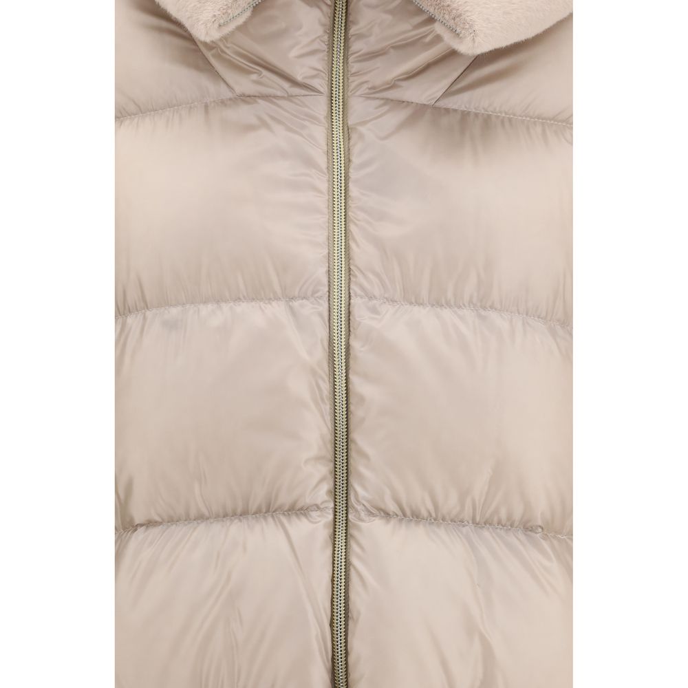 Herno Beige Goose Down Full-Length Jacket