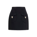 Versace Black Wool Oves Aries Mini Skirt