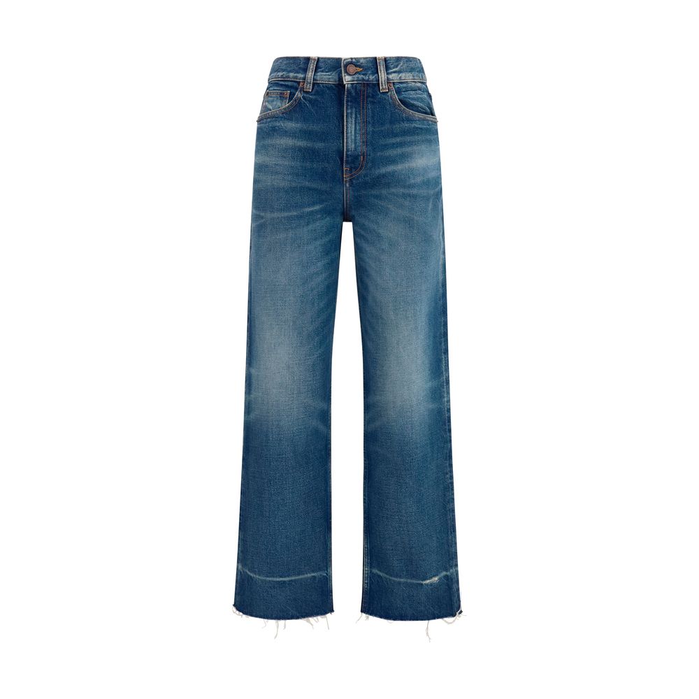 Chloé Blue Cotton Bootcut Jeans