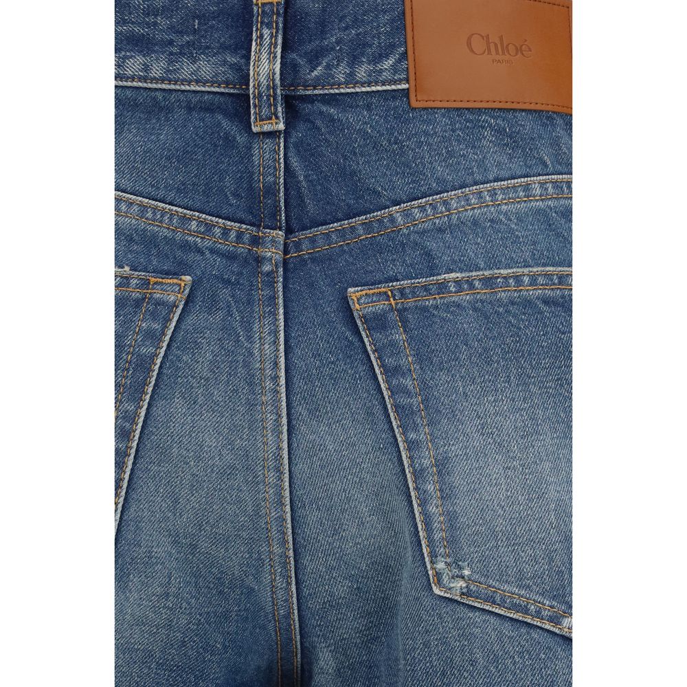 Chloé Blue Cotton Bootcut Jeans