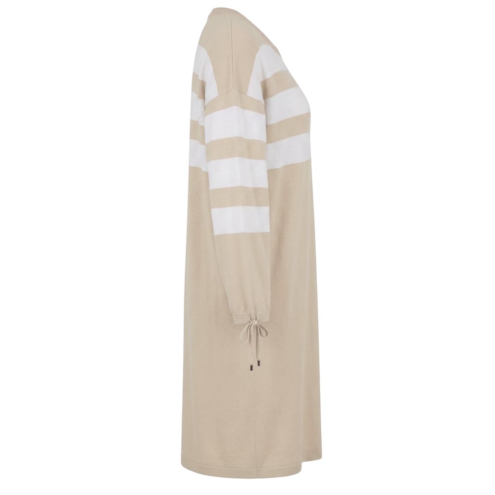 Malo Beige Cotton Women Dress