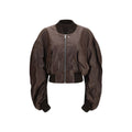 Rick Owens Brown Calf Leather Bos Taurus Bomber