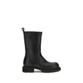 Rick Owens Black Calf Leather Bos Taurus Flat Boots