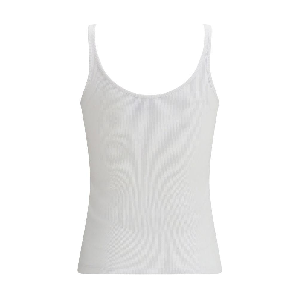 Off-White White Cotton Sleeveles T-Shirt
