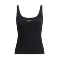 Off-White Black Cotton Sleeveles T-Shirt