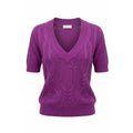 Malo Purple Silk Blend Women Sweater