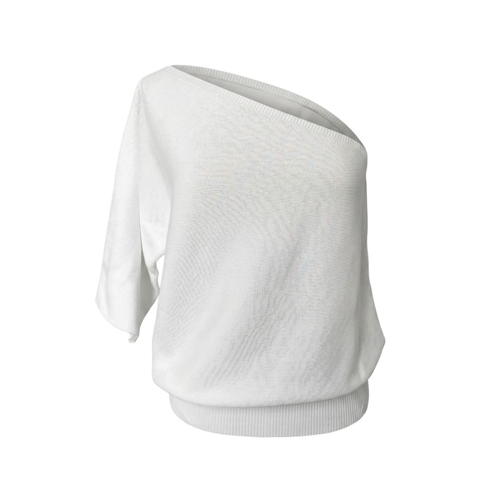 Malo White Cotton Women Sweater
