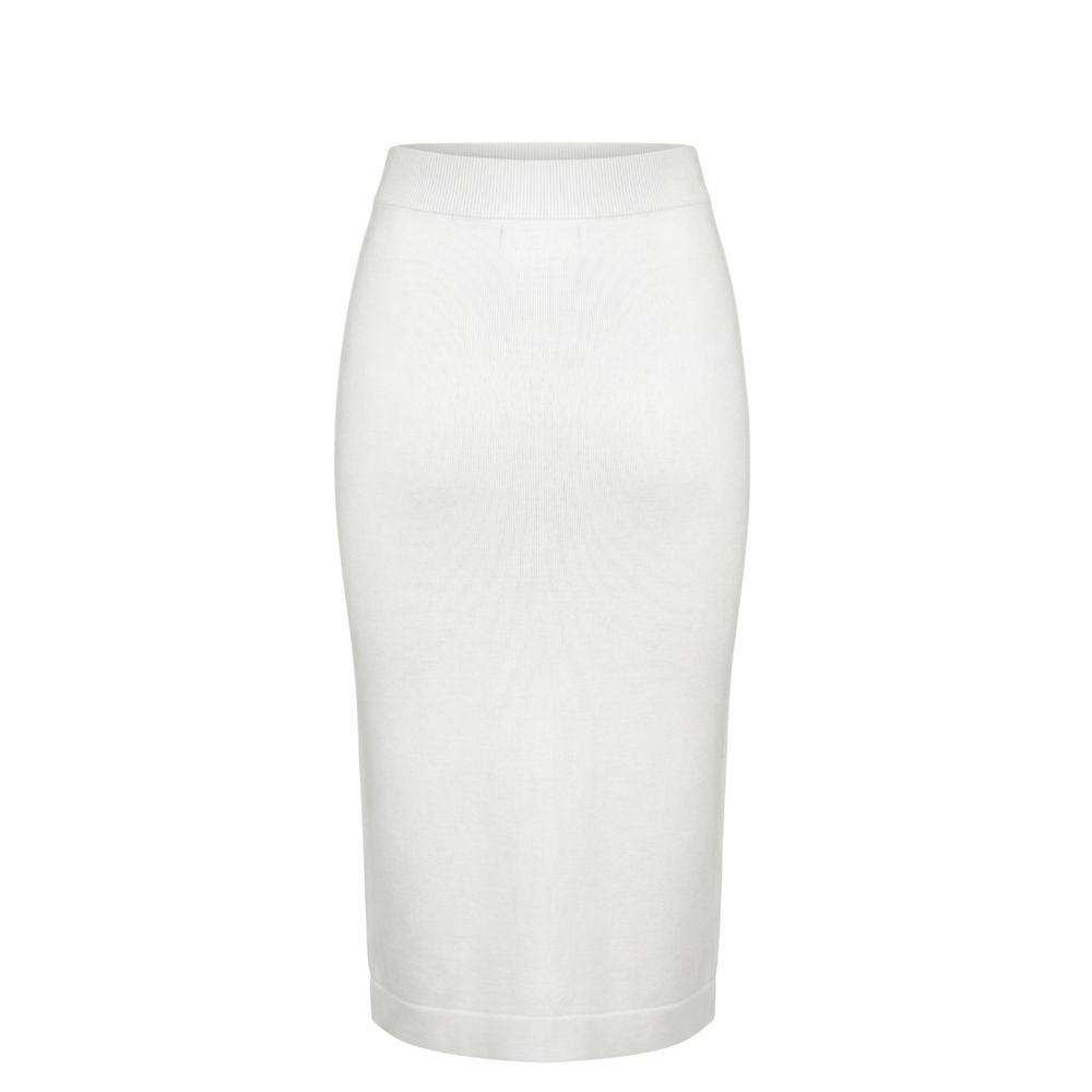 Malo White Cotton Women Skirt