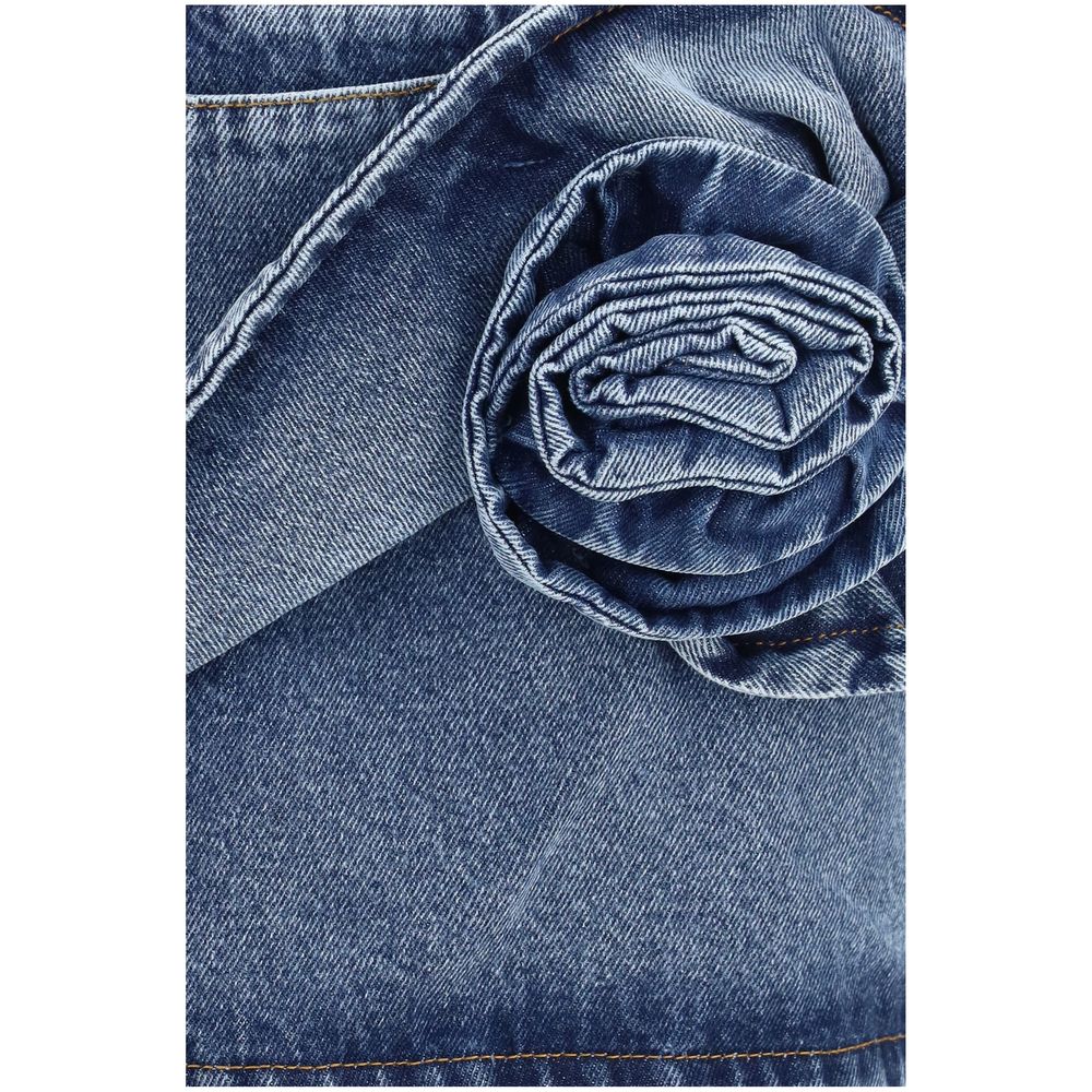 Magda Butrym Blue Cotton Mini Skirt