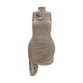 Magda Butrym Beige Copper Cocktail Dress