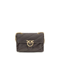 PINKO Brown Calf Leather Bos Taurus Shoulder Bag