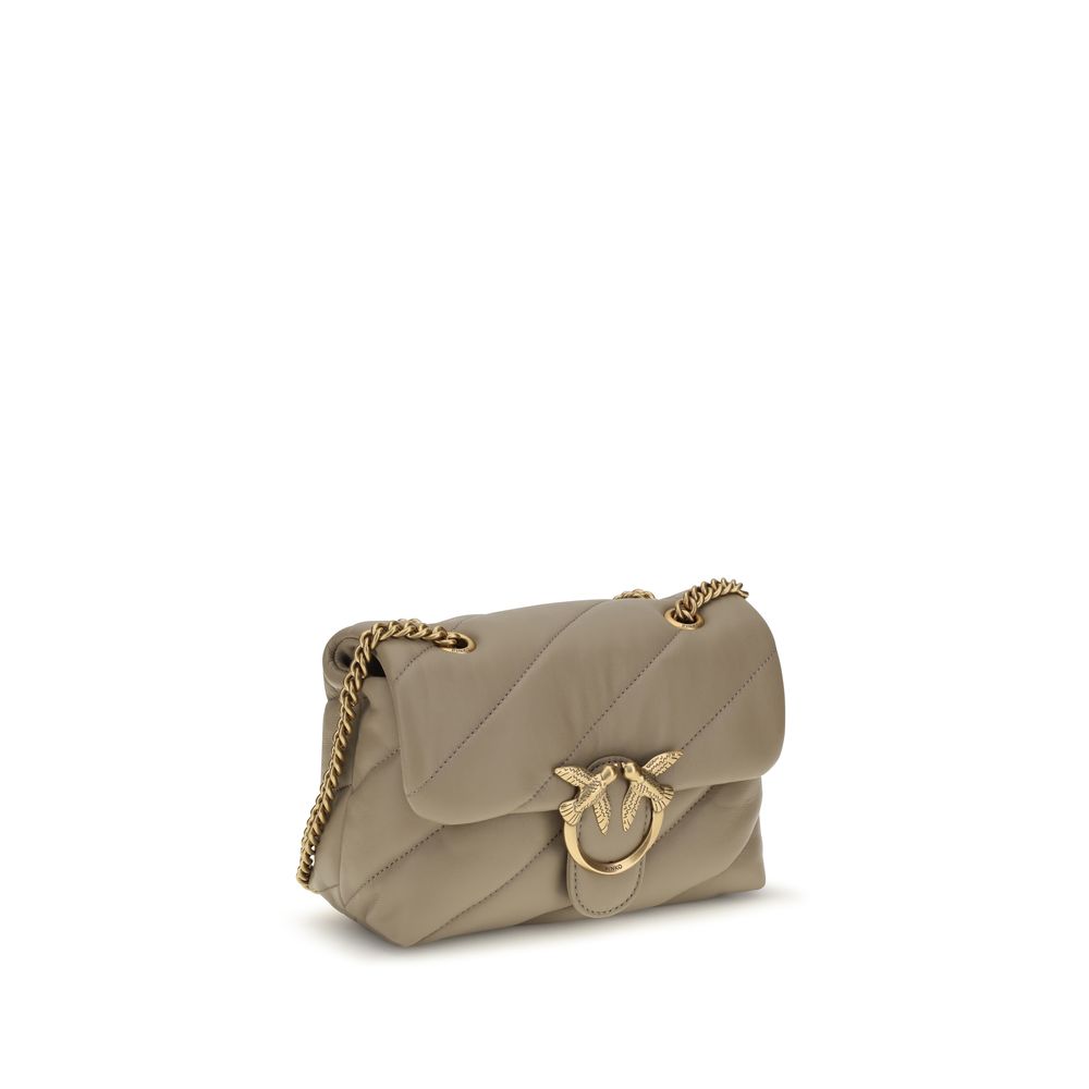 PINKO Beige Calf Leather Bos Taurus Shoulder Bag