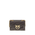 PINKO Brown Calf Leather Bos Taurus Shoulder Bag