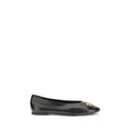 Tory Burch Black Calf Leather Bos Taurus Ballet Flats