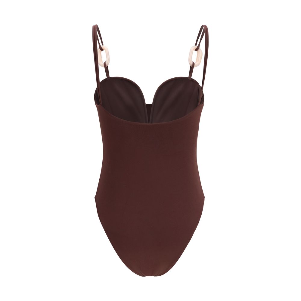 Magda Butrym Bordeaux Nylon One-Piece Swimsuit