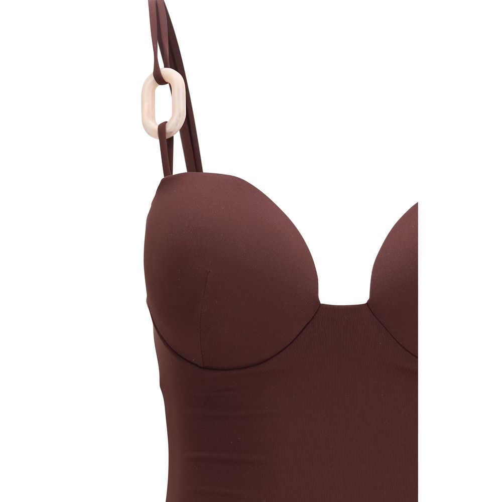 Magda Butrym Bordeaux Nylon One-Piece Swimsuit