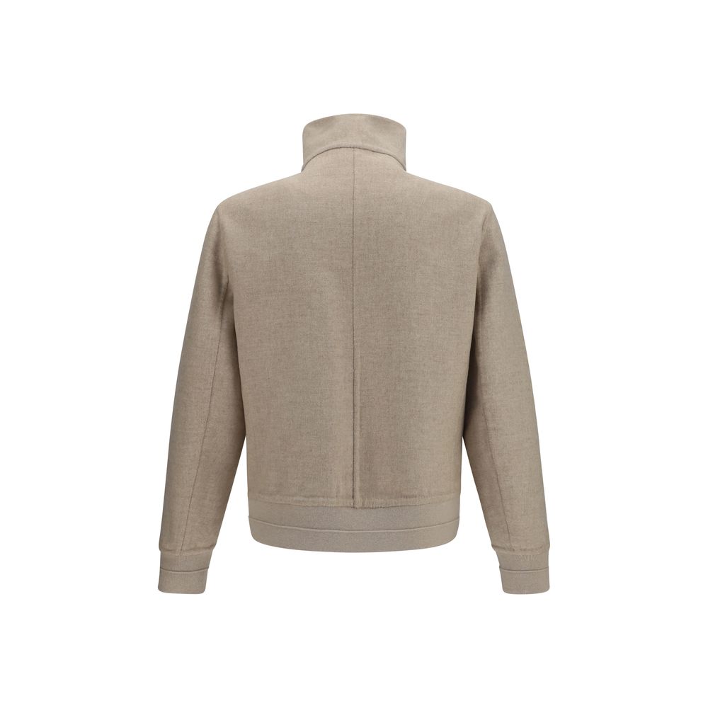Brunello Cucinelli Beige Cashmere Full-Length Jacket