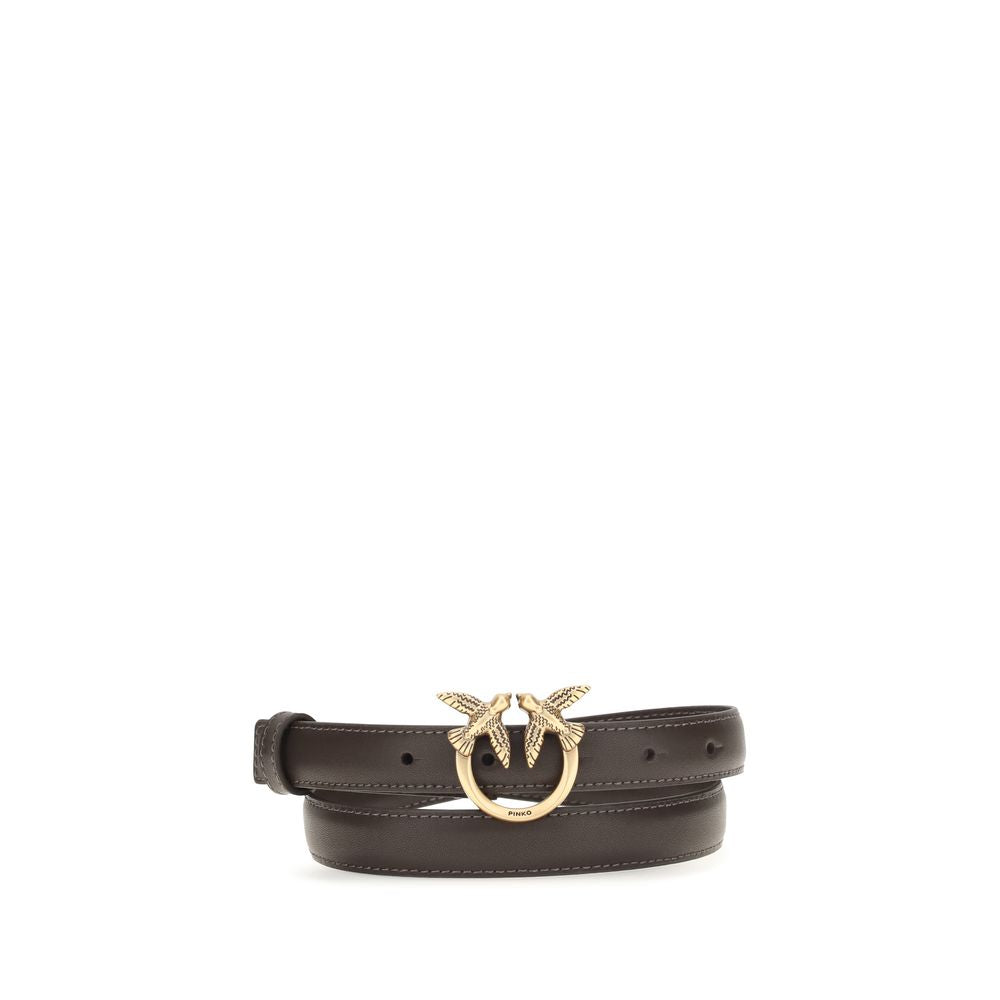 PINKO Brown Calf Leather Bos Taurus Regular Belt
