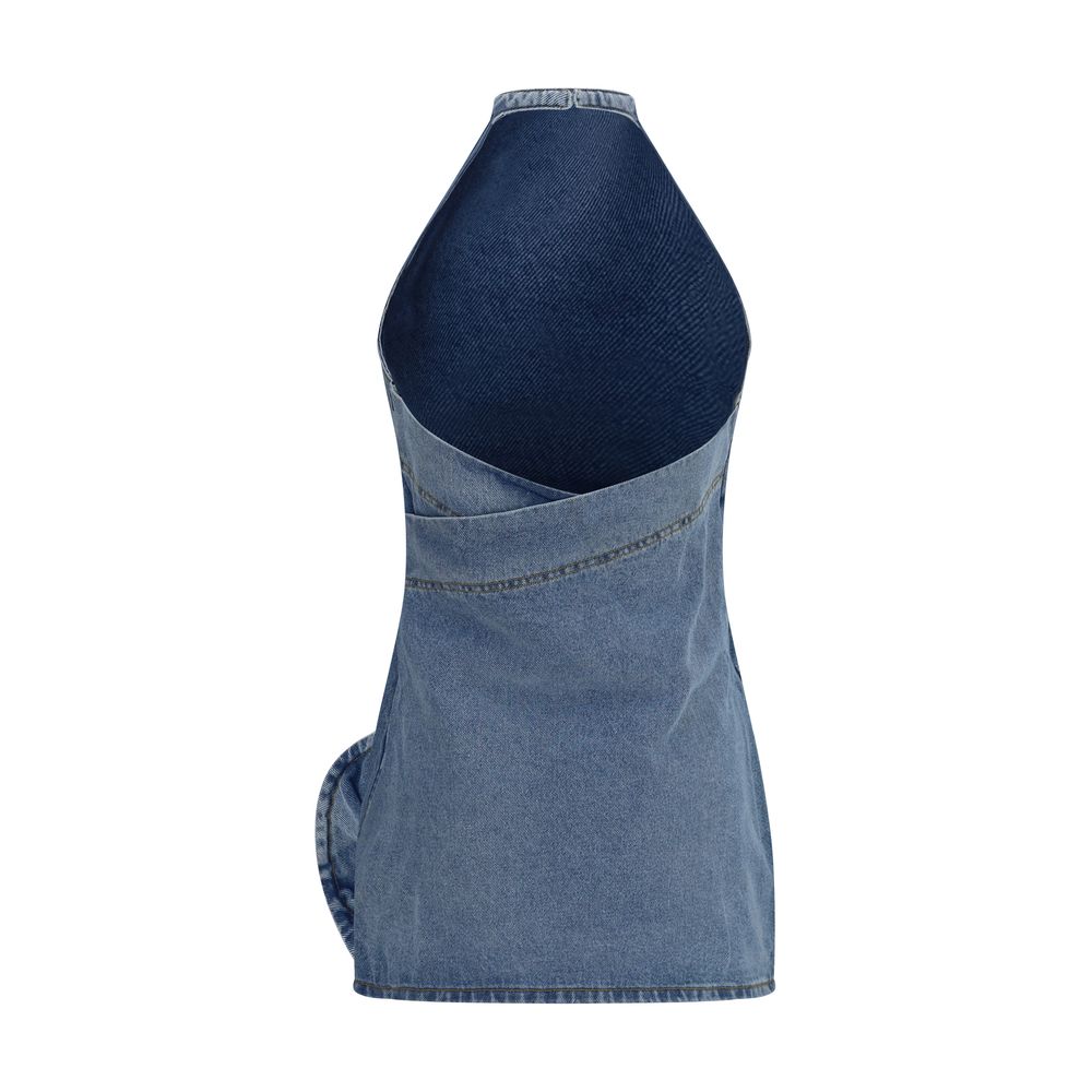 Magda Butrym Blue Cotton Casual Dress