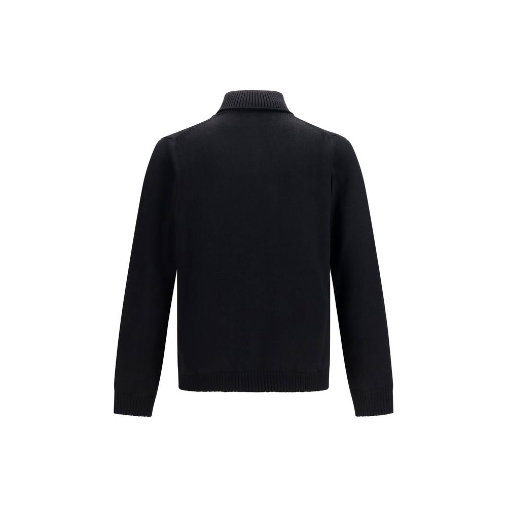 Roberto Collina Black Wool Oves Aries Turtleneck
