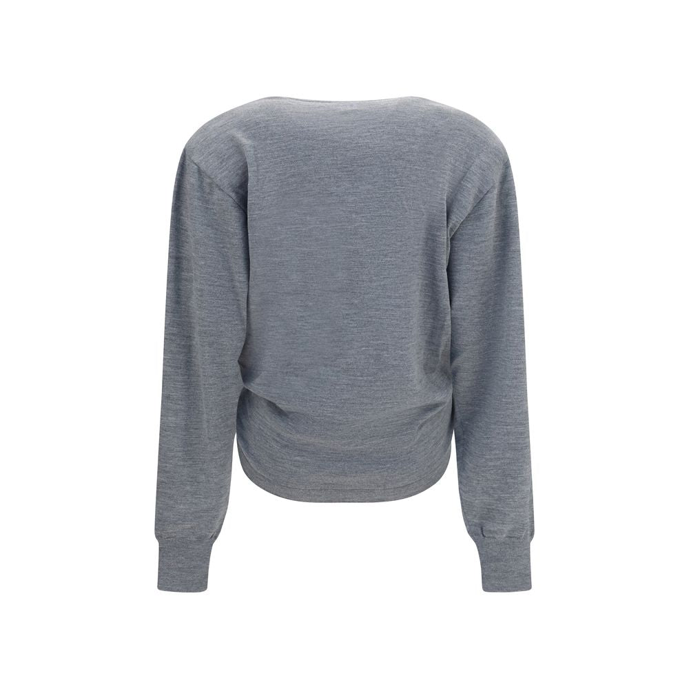 Magda Butrym Gray Wool Oves Aries Long Sleeve T-Shirt