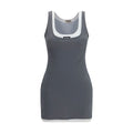 Miu Miu Gray Recycled Polyamide Casual Dress