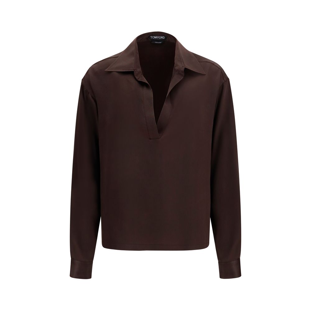 Tom Ford Brown Silk Dress Shirt