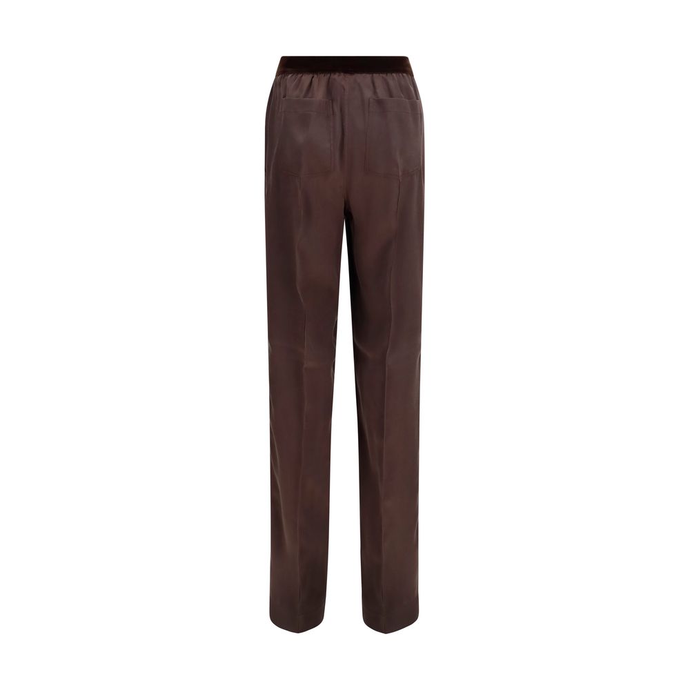 Tom Ford Brown Silk Casual Pants