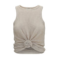 Magda Butrym Beige Lyocell Sleeveles T-Shirt