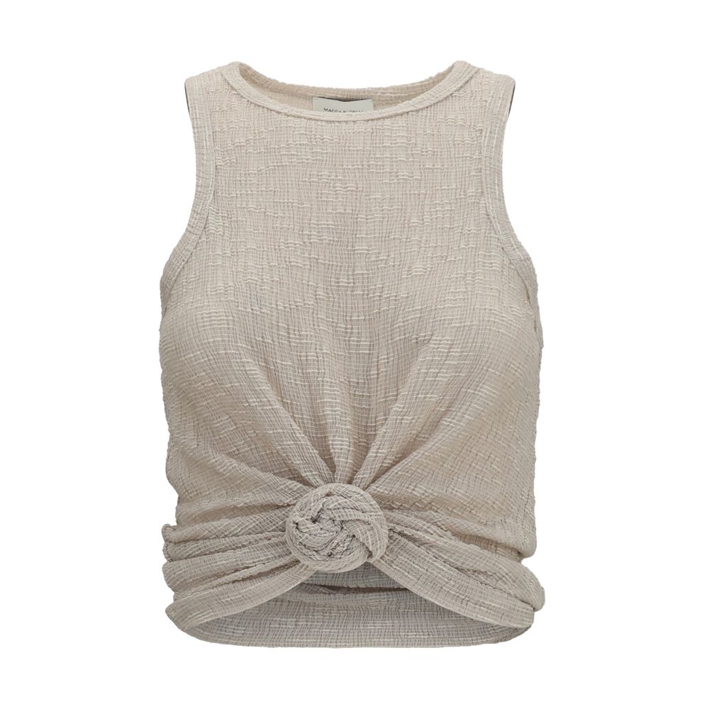 Magda Butrym Beige Lyocell Sleeveles T-Shirt
