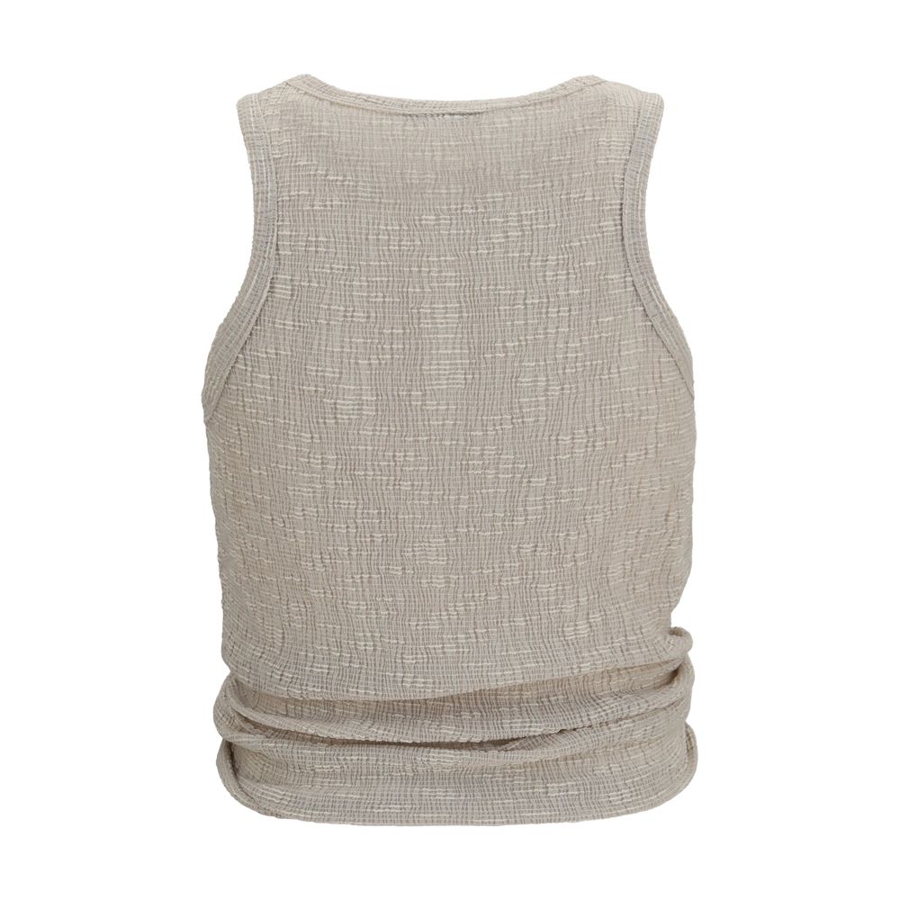 Magda Butrym Beige Lyocell Sleeveles T-Shirt