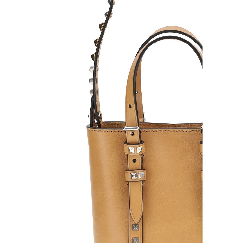 Valentino Garavani Beige Calf Leather Bos Taurus Shoulder Bag