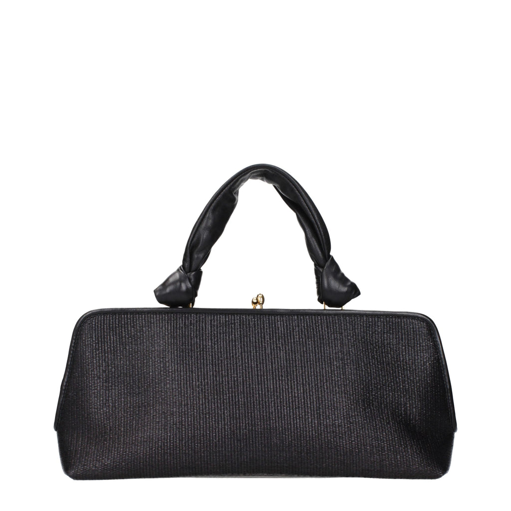Jil Sander Black Raffia Handbag
