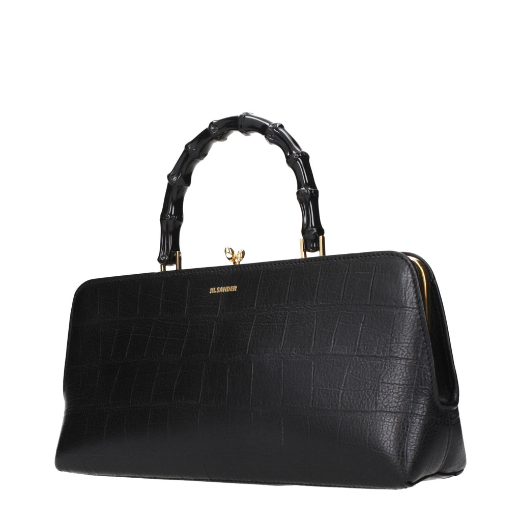 Jil Sander Black Leather Handbag